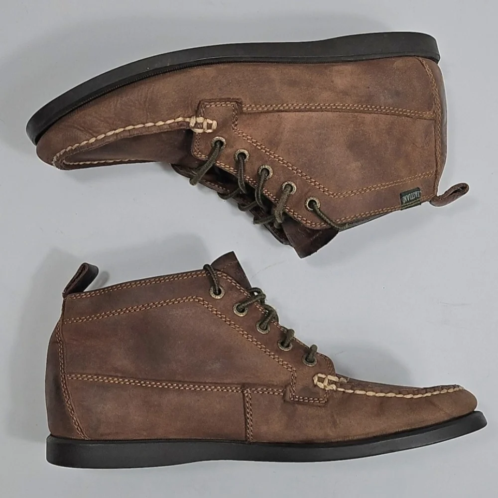 Eastland Seneca Camp Brown Leather Moc Toe Lace Up Classic Chukka Ankle Boot